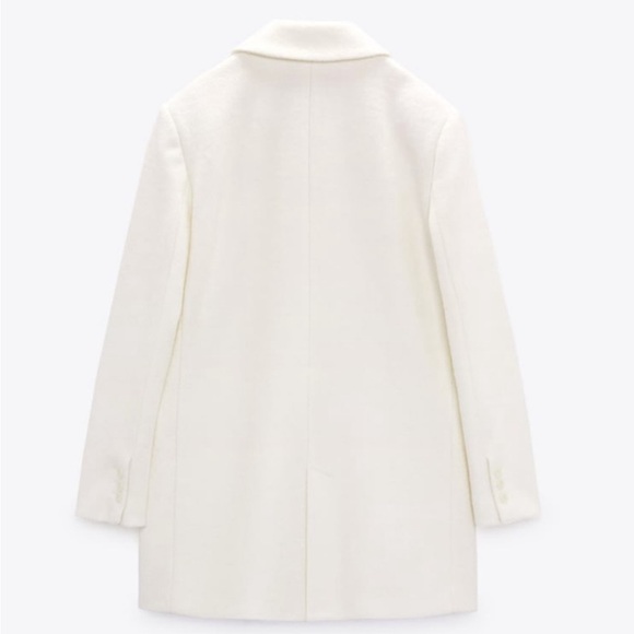 NWT Zara Wool Blend Ecru Coat - Picture 4 of 4